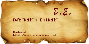 Dékán Enikő névjegykártya
