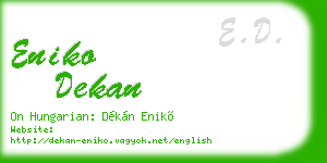 eniko dekan business card